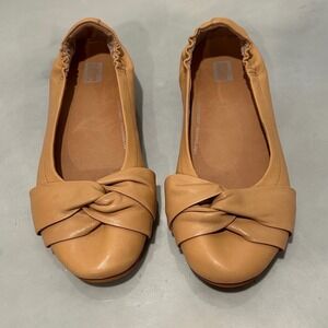 FitFlop Allegro Tan Leather Knot Ballet Flats Duocomff V13-668 Womens 6.5